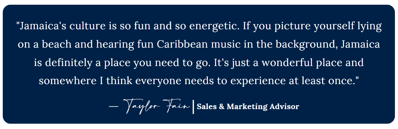 A quote from tyler taylor about the culture of jamaica.